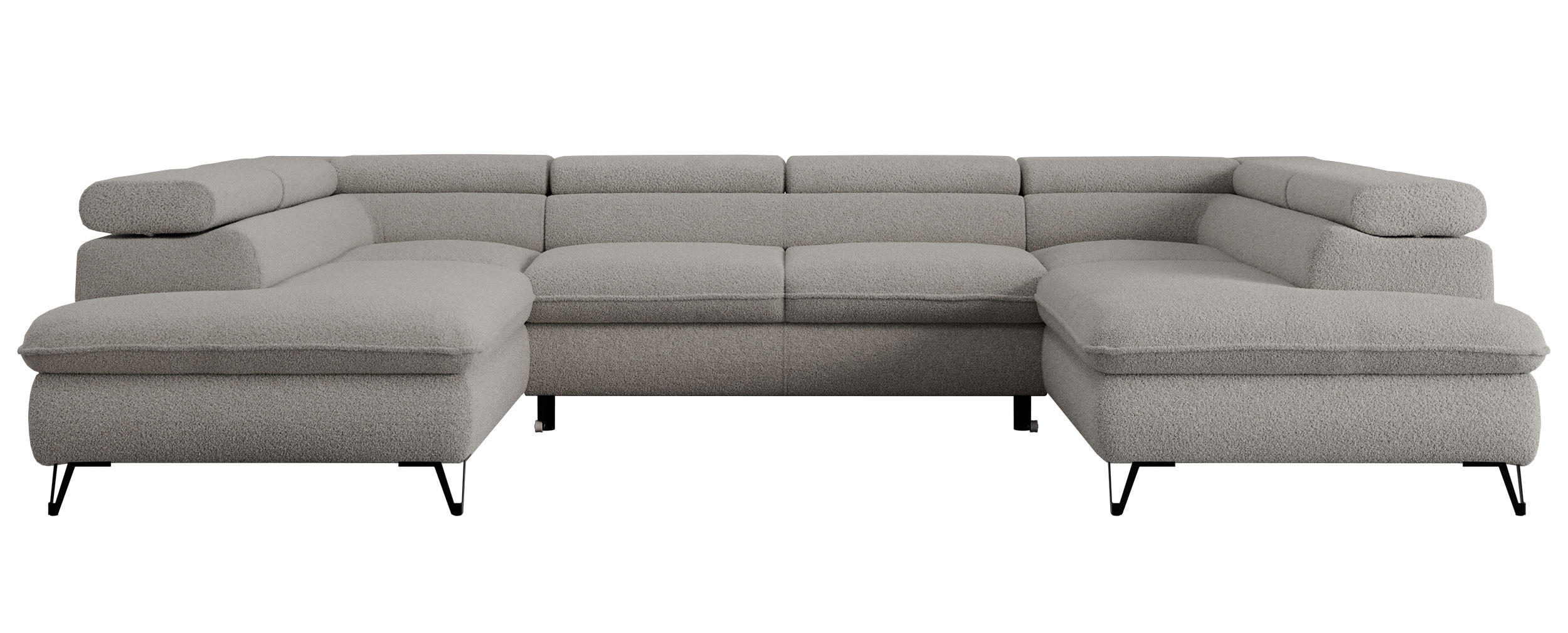 MKS Wohnlandschaft Hellgrau 346x76x208 cm