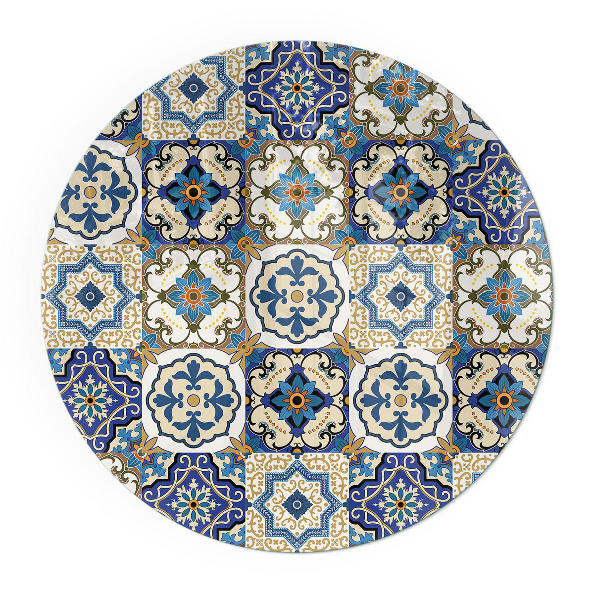 GLASPLATTE für Kamin Ø 50 cm - Blau, Glas (50/50/0.4cm) - TULUP