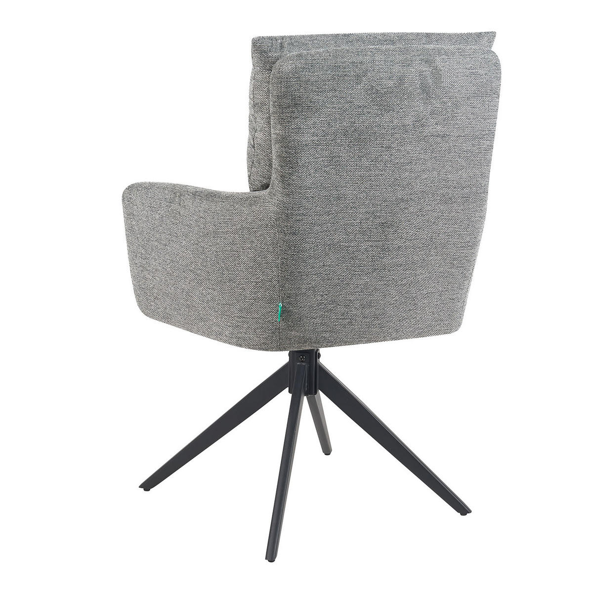 ARMLEHNSTUHL Mika-Alva - Schwarz/Grau, Textil/Metall (59/94/66cm) - DUBI Möbel