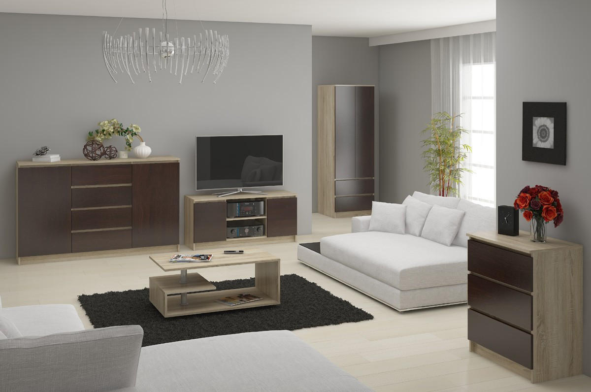 KOMMODE Eiche Sonoma, Dunkelbraun 130/60/40 - Dunkelbraun, Holzwerkstoff (60/130/40cm) - RAUMHIRSCH FURNITURE