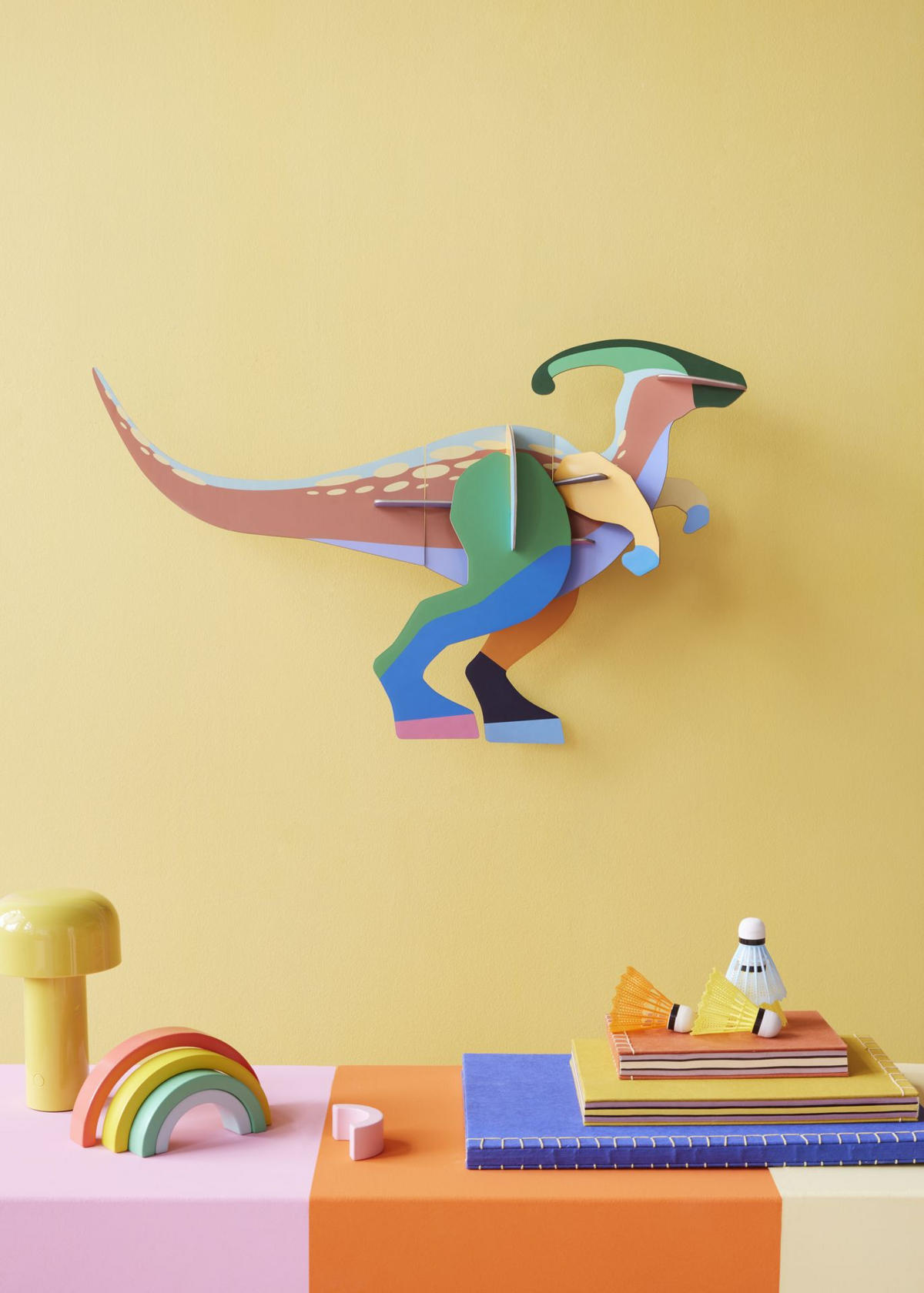 WANDDEKO Mutiger Dino 17.3/49.2 cm - Multicolor, Wellpappe (17.3/49.2/80cm) - KUNSTLOFT