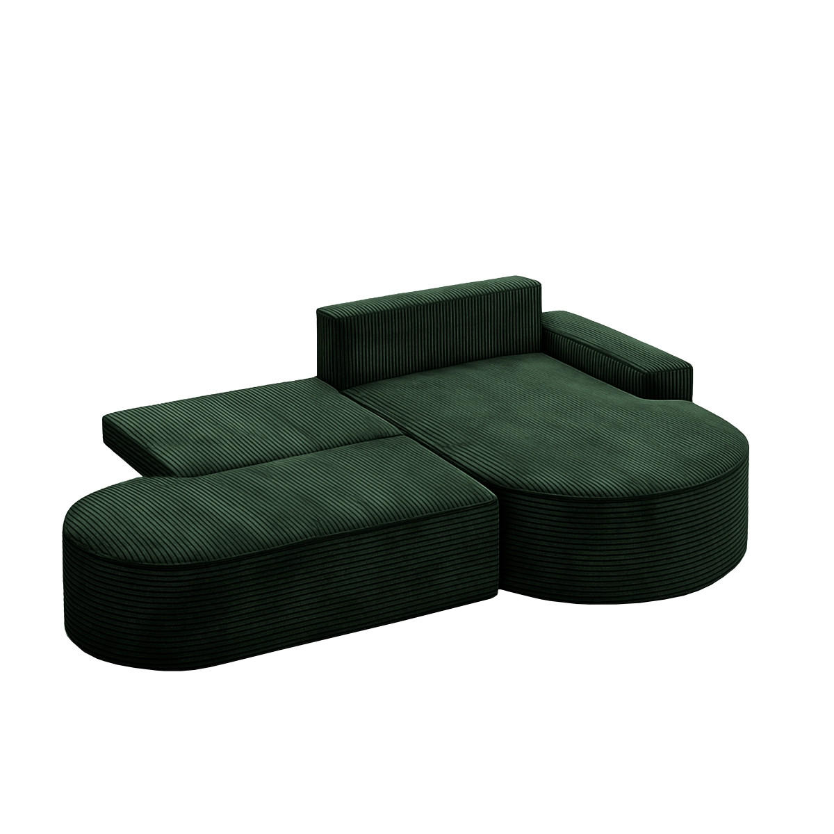 ECKSOFA Modena Pro - Komfort Und Stil Stoff Poso Grün Rechts - Grün, Holz (278/179cm) - Kaiser Möbel