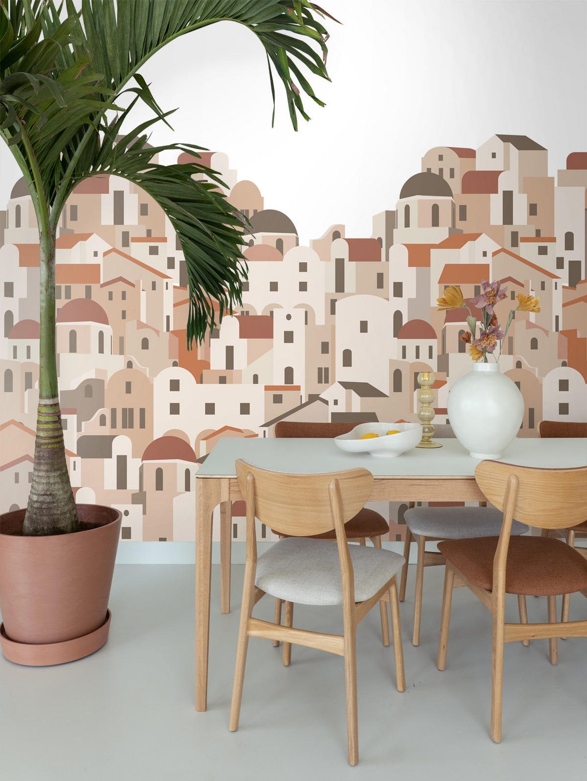 FOTOTAPETE Mediterrane Häuser 200 x 279 cm - Terracotta, Papier (200/279cm) - ESTAhome