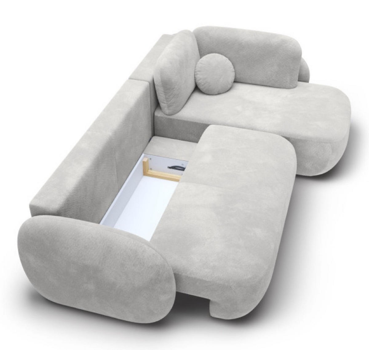 ECKSOFA Grau OLIVIO II Ausziehbar Rechts - Grau, Textil (190/289cm) - Sepro Meble
