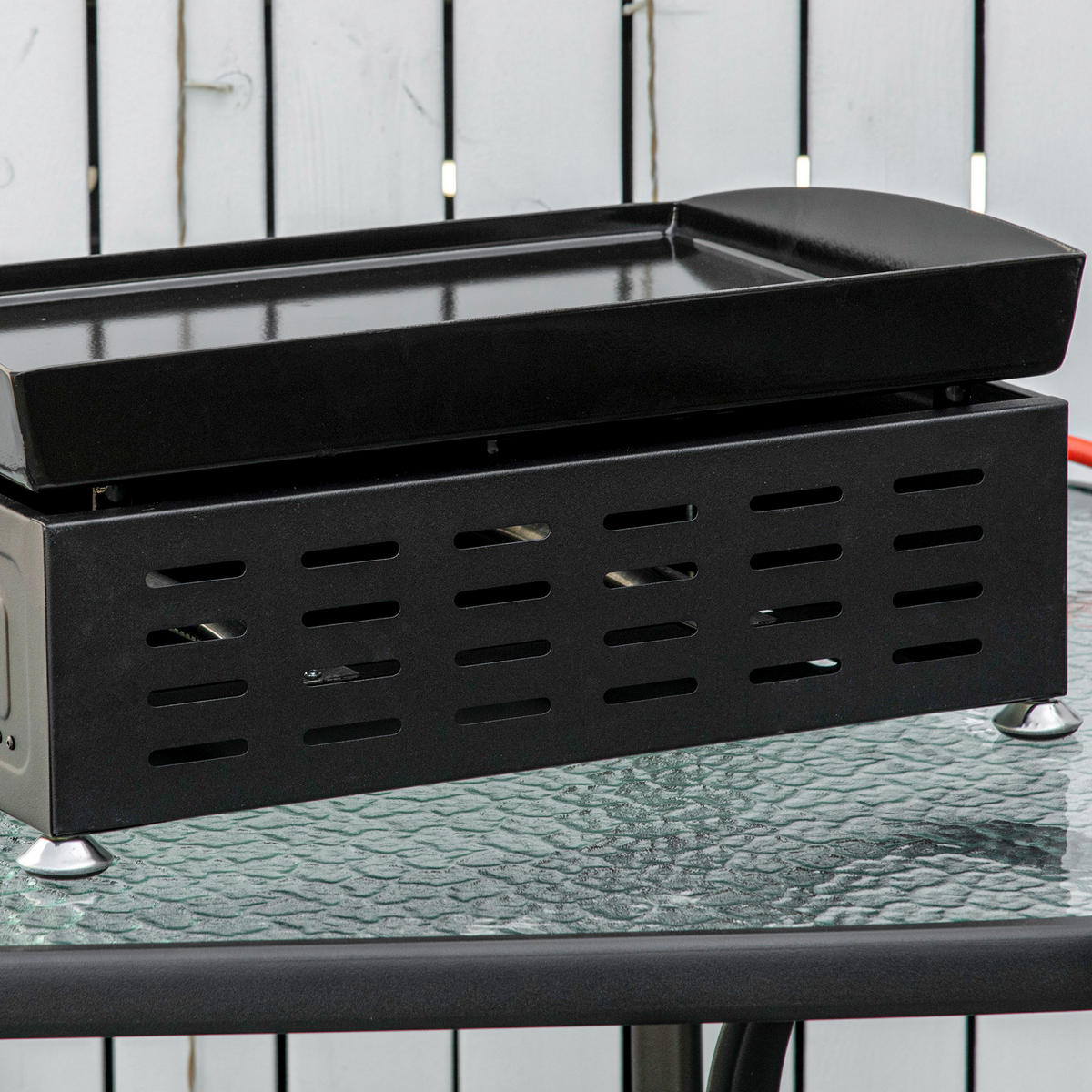 GASGRILL DE-10150 2 Brenner, Antihaft-Grillplatte Silber - Silberfarben, Metall (48/21/48.5cm) - ComfortXL