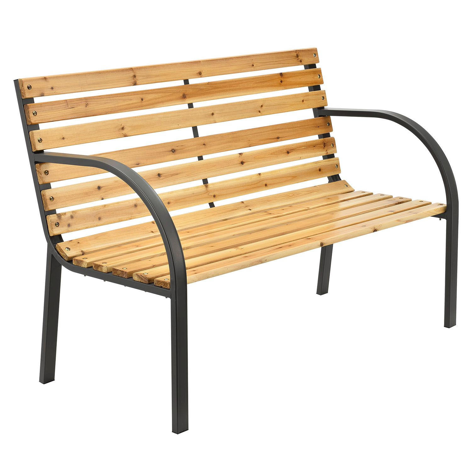 GARTENBANK Modena 2-Sitzer - Braun, Holz (120/82/62cm) - Juskys