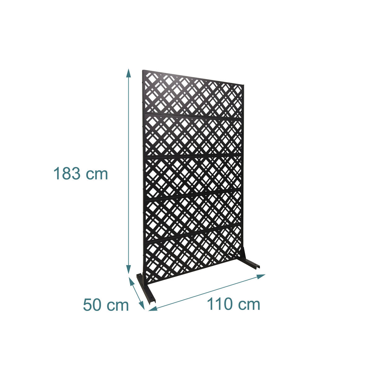 SICHTSCHUTZ Outdoor - Schwarz, Metall (110/183cm) - Relaxdays