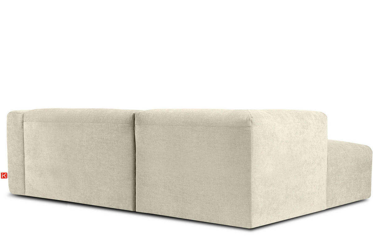 ECKMODULSOFA-RECHTS BUFFO 3/4 Sitzer mit extrem weicher Sitzfläche, Gewebestoff, ecru - Ecru, Textil (237/180cm) - KONSIMO®