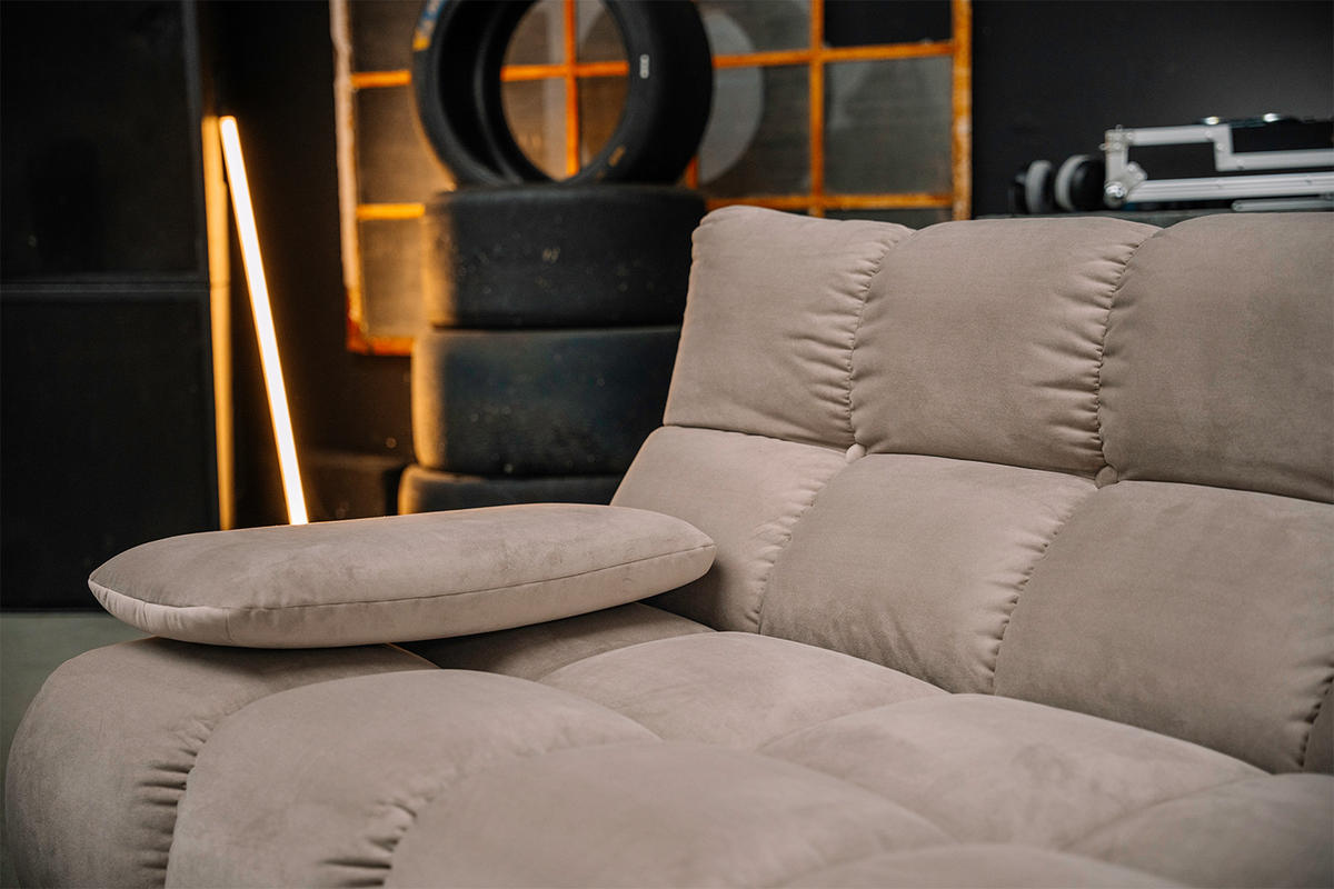 SITZGRUPPE VIVIEN 3ER SET Braun Velvet (1er-Set) - Dunkelbraun/Braun, Kunststoff/Textil (510/85/359cm) - KAWOLA