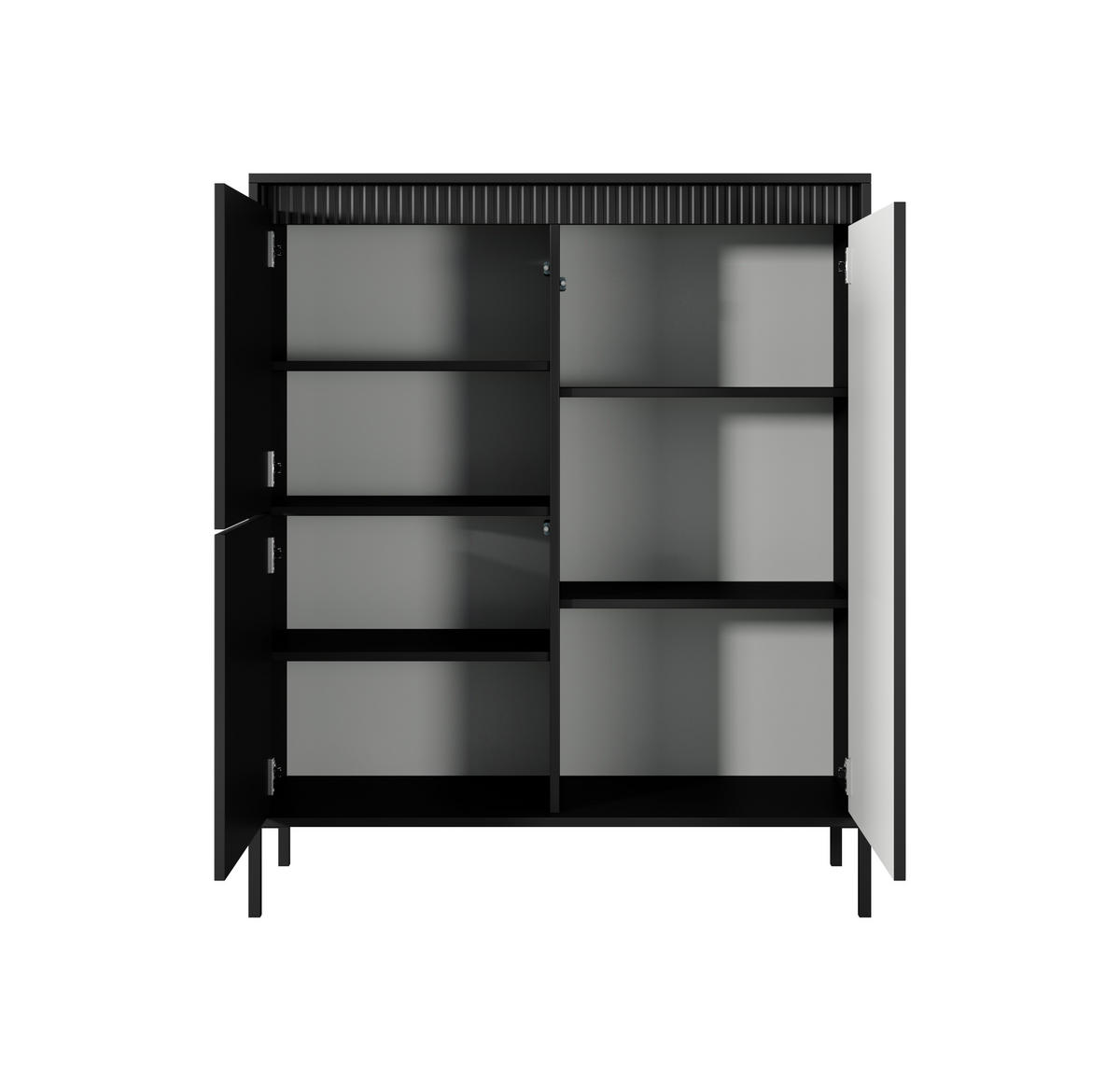 HIGHBOARD Schwarz Senso 103/123 cm - Schwarz, Holzwerkstoff (103/123/39cm) - Bettso