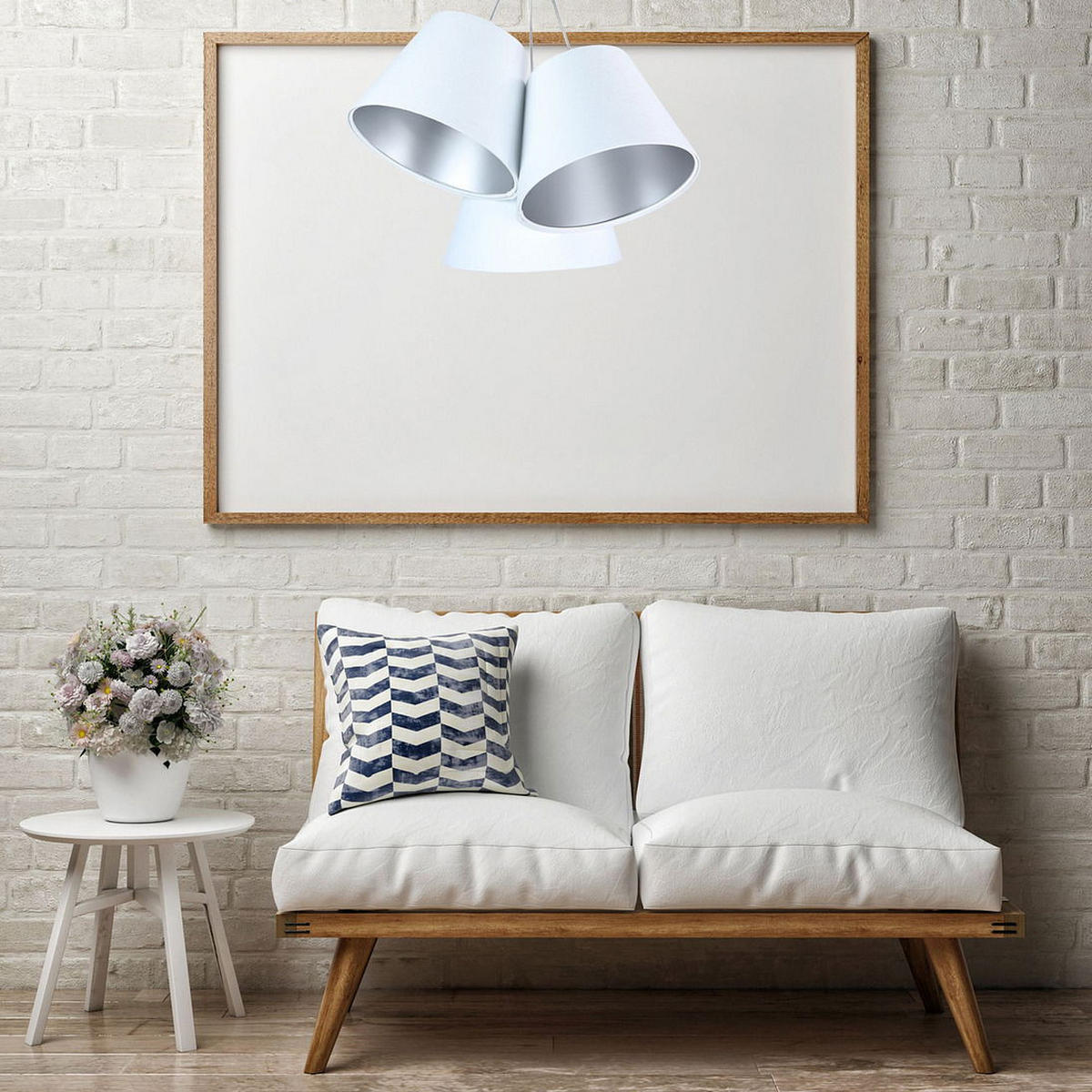 HÄNGELEUCHTE Silber 26/19 cm - Silberfarben, Kunststoff (26/0.8/19cm) - ONZENO