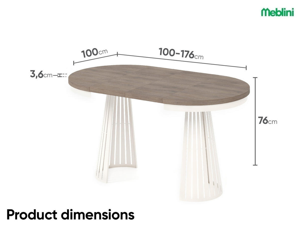 ESSTISCH Cone Bis - Sandfarben/Kaschmir, Holzwerkstoff/Metall (100/100/76cm) - Meblini