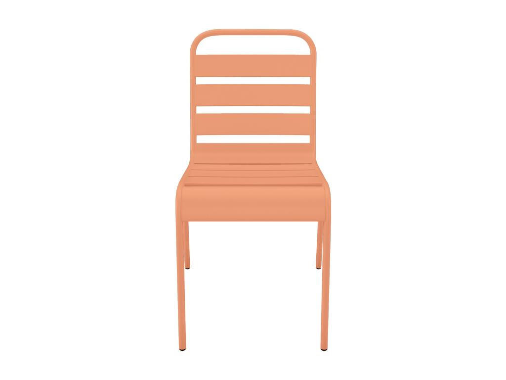 GARTENSTUHL stapelbar 2er-Set - Metall - Pfirsich - MIRMANDE von MYLIA - Orange, Metall (59/79/47.5cm) - Vente-Unique