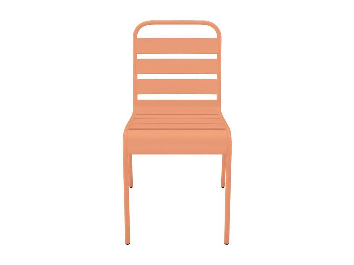 GARTENSTUHL stapelbar 2er-Set - Metall - Pfirsich - MIRMANDE von MYLIA - Orange, Metall (59/79/47.5cm) - Vente-Unique