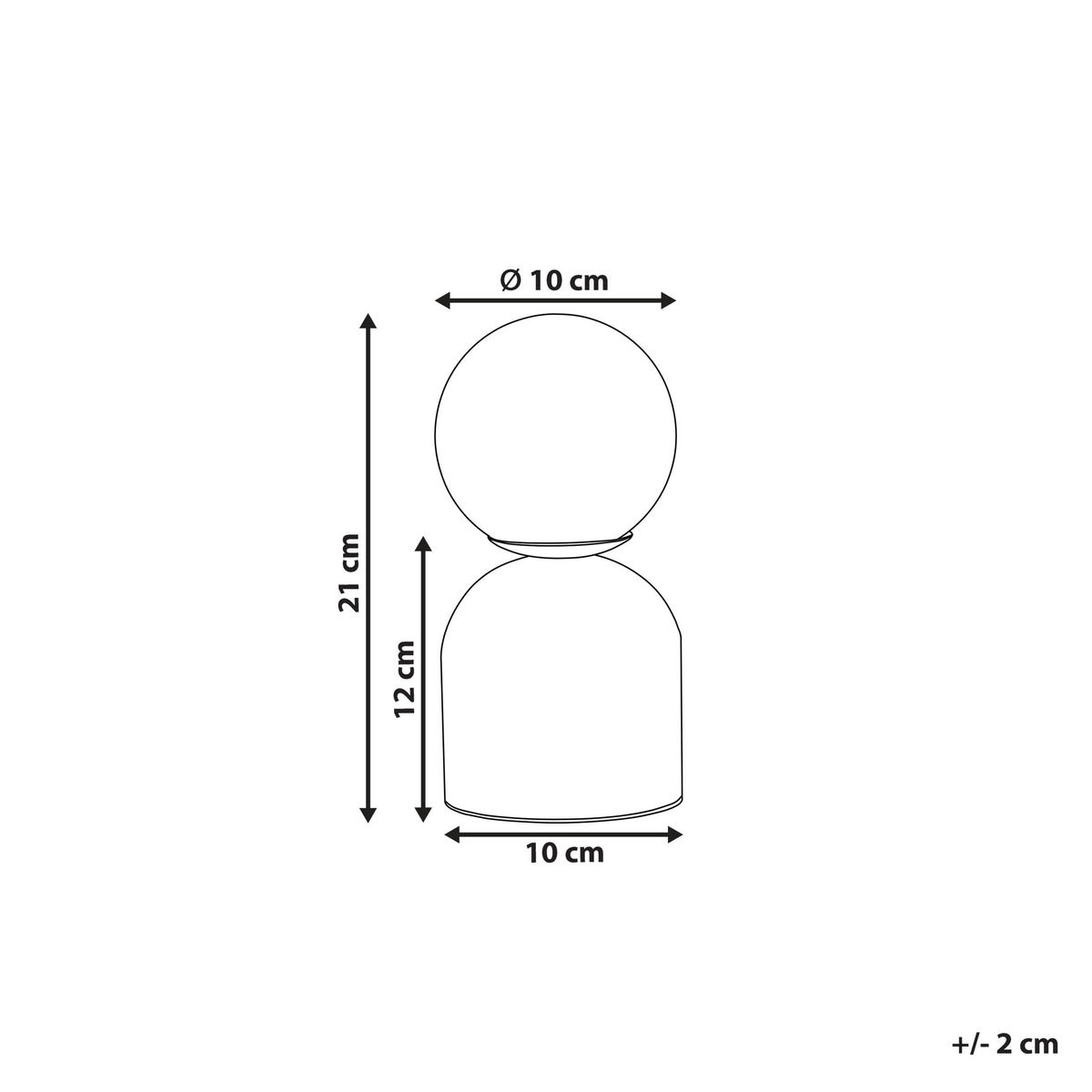 TISCHLAMPE Kiwi 10/10/21 cm - Weiß, Glas (10/10/21cm) - Beliani