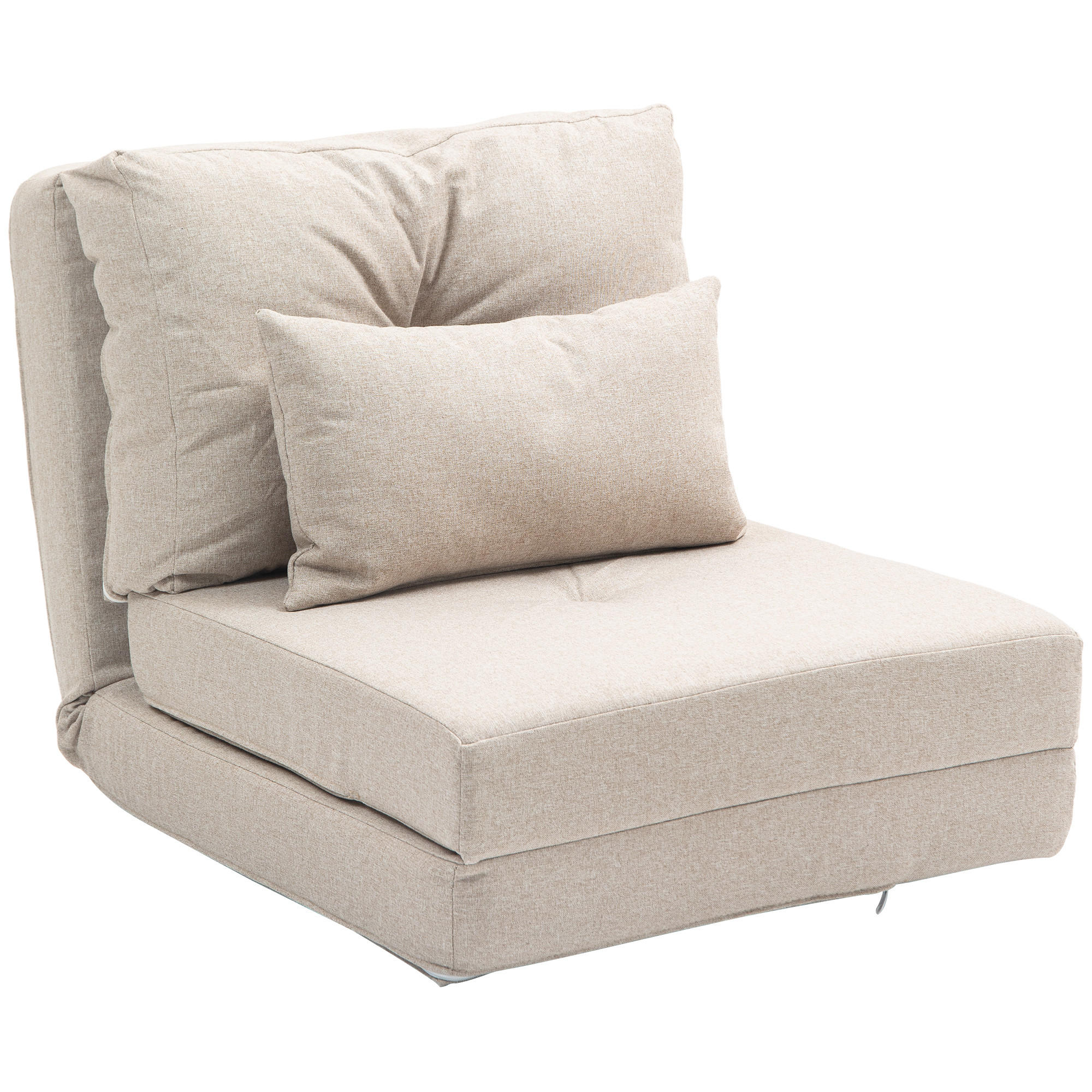 SCHLAFSESSEL DE-14580 5-fach verstellbar mit Kissen Beige - Beige, Textil (80/56/60cm) - ComfortXL