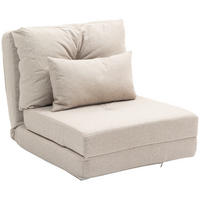 SCHLAFSESSEL DE-14580 5-fach verstellbar mit Kissen Beige - Beige, Textil (80/56/60cm) - ComfortXL