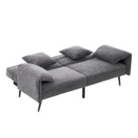 2-SITZER Schlafsofa, Stoff mit 3-fach verstellbarer Rückenlehne, 167,5/73/70 cm, Grau - Grau, Textil (73/70/167.5cm) - Redom