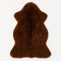 SCHAFFELL Natur Lammfell Weich Flauschig Wohnteppich, Braun, ca. 110 cm - Braun, Fell (60/110cm) - Provellus