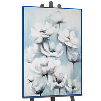 GEMÄLDE Blumige Zärtlichkeit Schattenfugenrahmen Blau 140x100 cm - Blau, Holz (140/100cm) - YS-art gallery