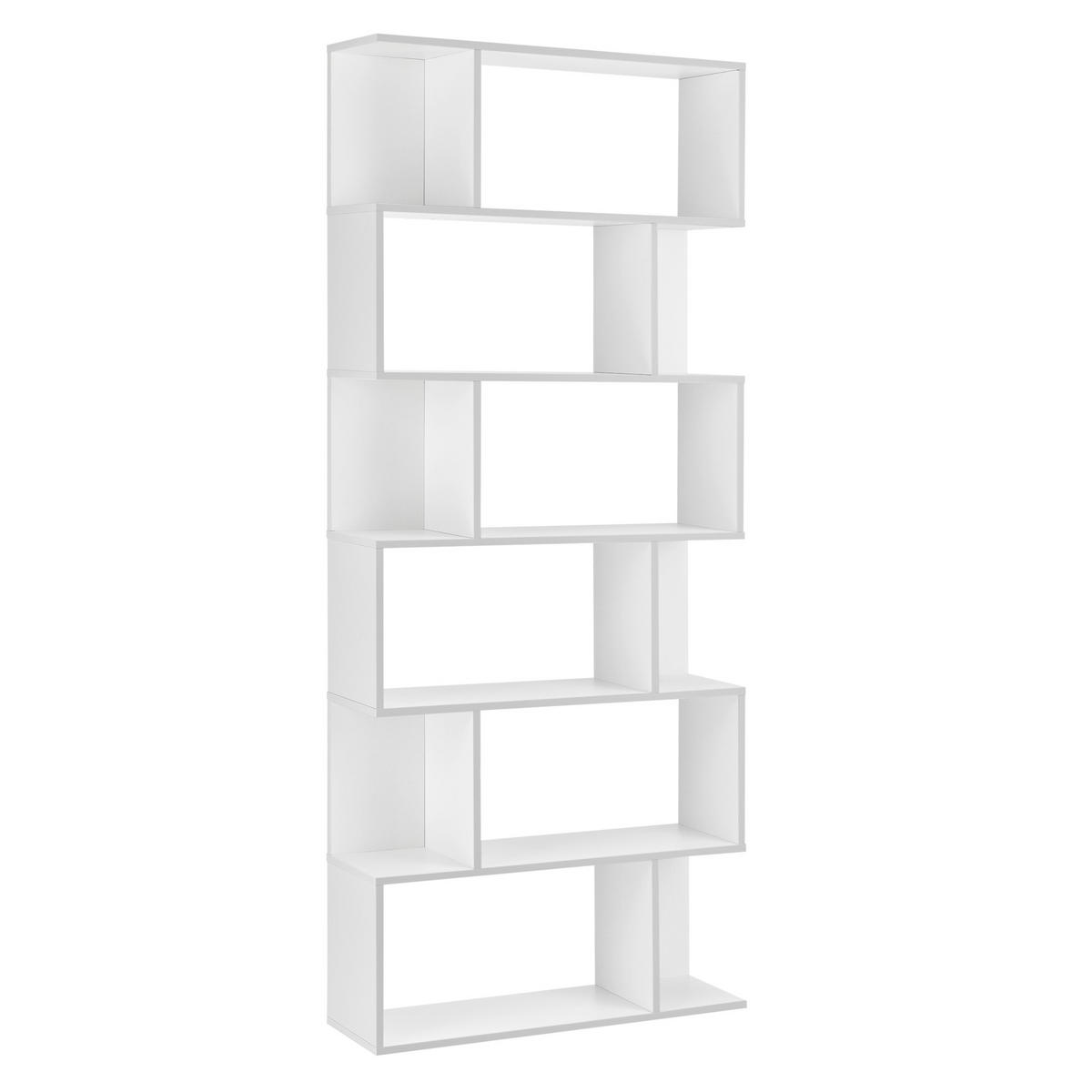 BÜCHERREGAL Borrby - Weiß, Holzwerkstoff (80/192/24cm) - [en.casa]