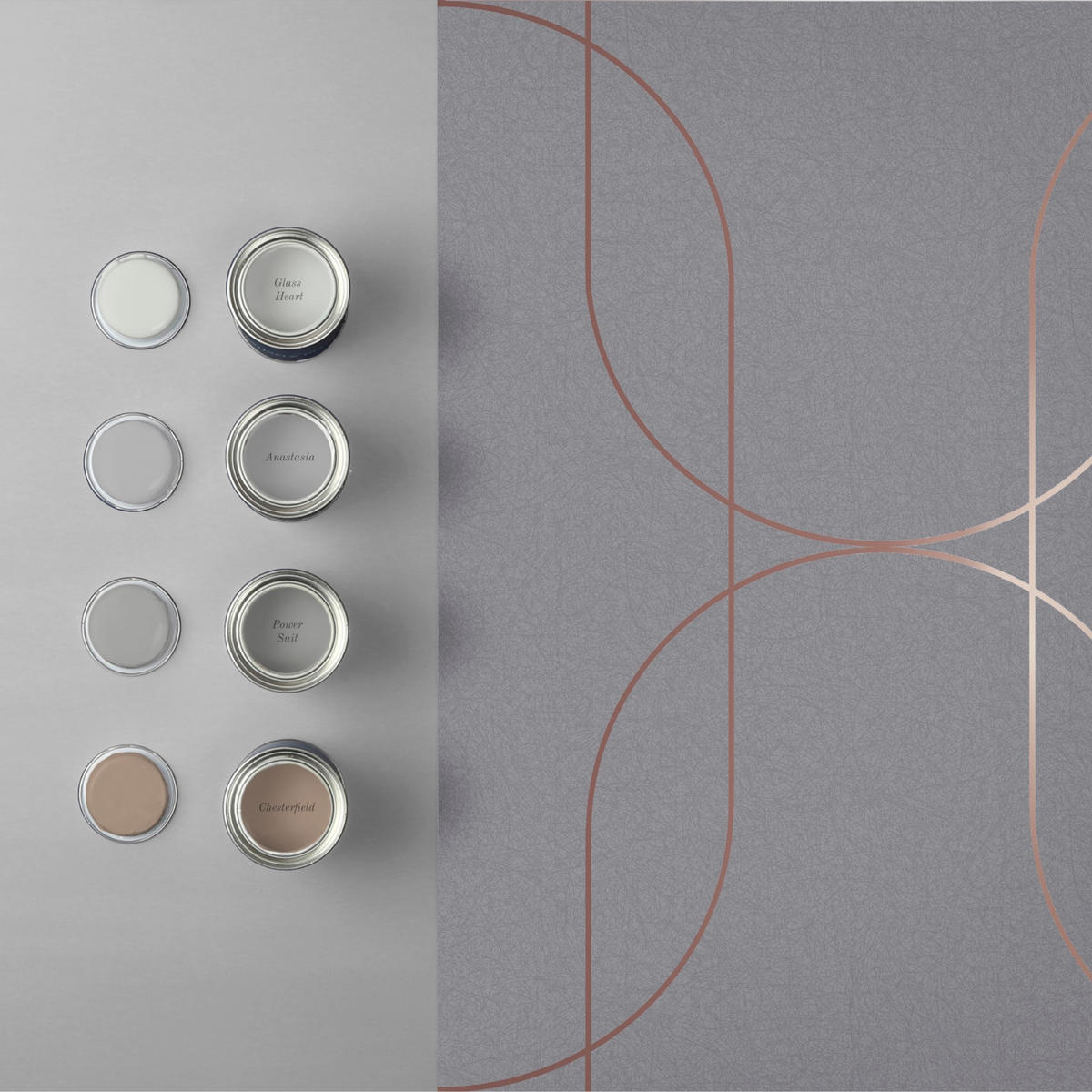 VLIESTAPETE - Palais Grau & Rose Gold - Goldfarben/Grau, Papier/Kunststoff (53/1000cm) - Graham & Brown