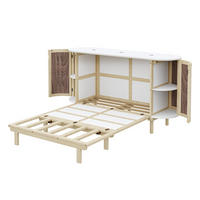 SCHRANKBETT 140/200 cm DE-01560, in Holzfarbe, mit Lattenrost und Staufächern - Naturfarben, Holz (140/200cm) - ComfortXL