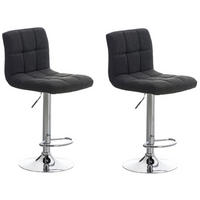 BARHOCKER 2er Set Peran STOFF C dunkelgrau - Chromfarben/Dunkelgrau, Textil/Metall (46/114/47cm) - TPFLiving