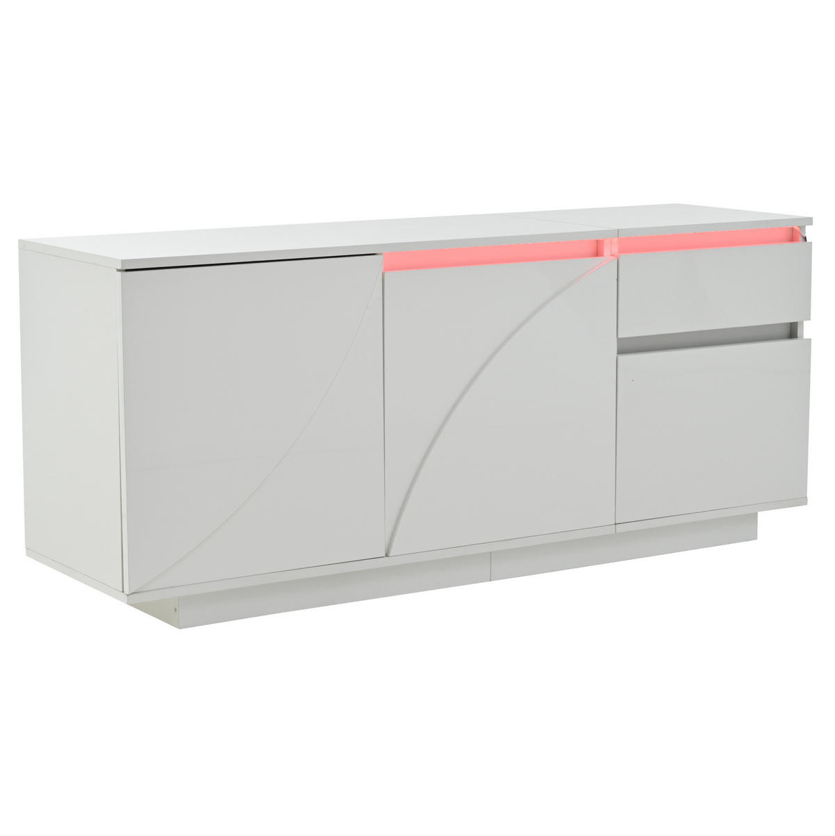 SIDEBOARD 140/40/60 cm Weiß aus MDF mit LED - Weiß, Holzwerkstoff (40/60/140cm) - OKMYHOME