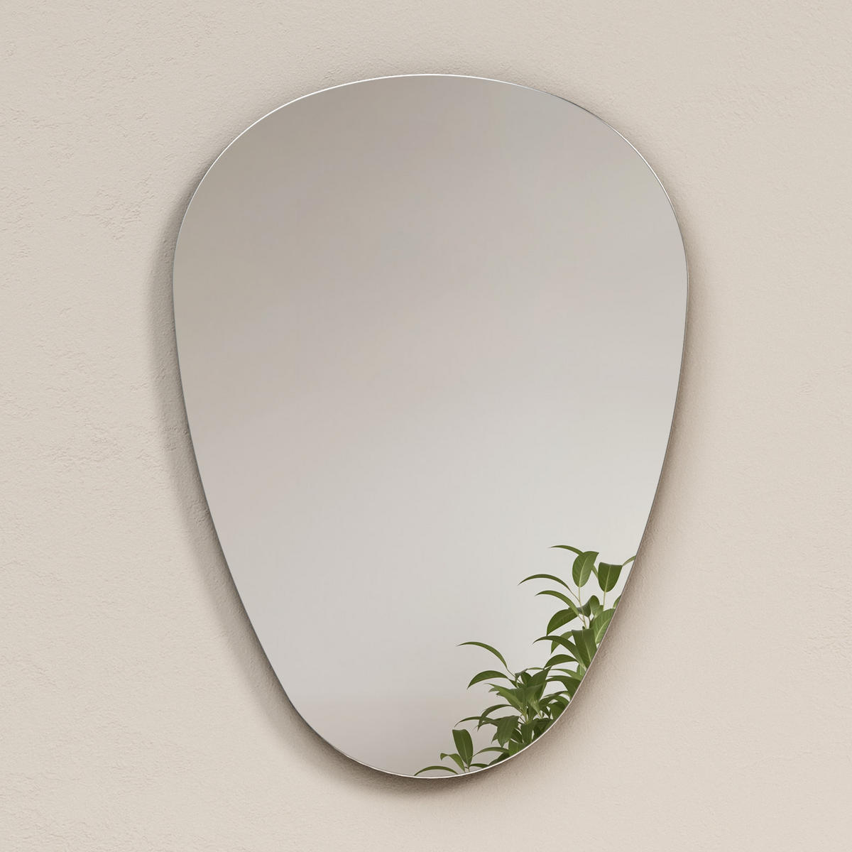 WANDSPIEGEL Asymmetrisch Umweltspiegel 80/60/2,5 cm - Weiß, Glas (60/2.4/80cm) - EMKE