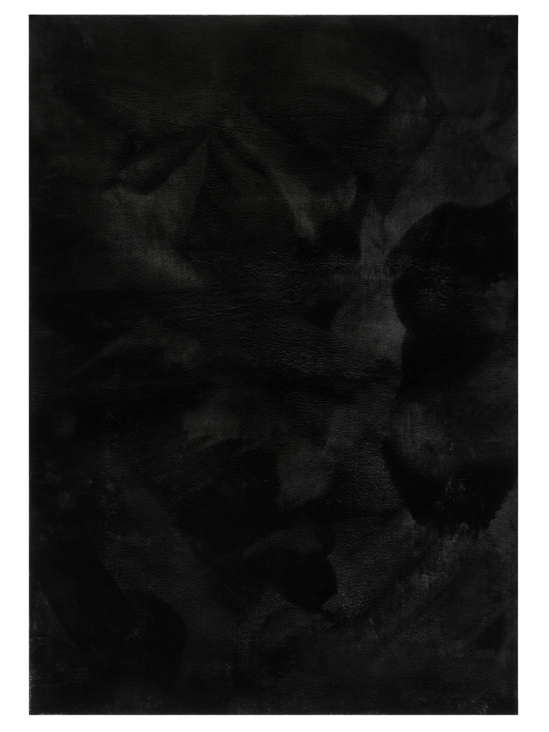 KUNSTFELLTEPPICH Furry Schwarz 120/170 cm - Schwarz, Kunststoff/Textil (120/170cm) - benuta