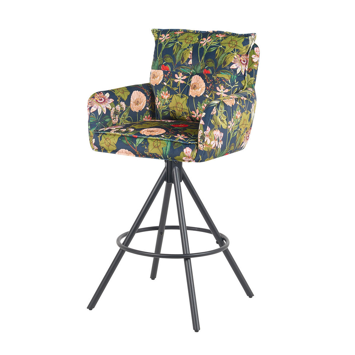 BARHOCKER Nila 2er-Set - Multicolor/Schwarz, Textil/Metall (55/102/58cm) - DUBI Möbel
