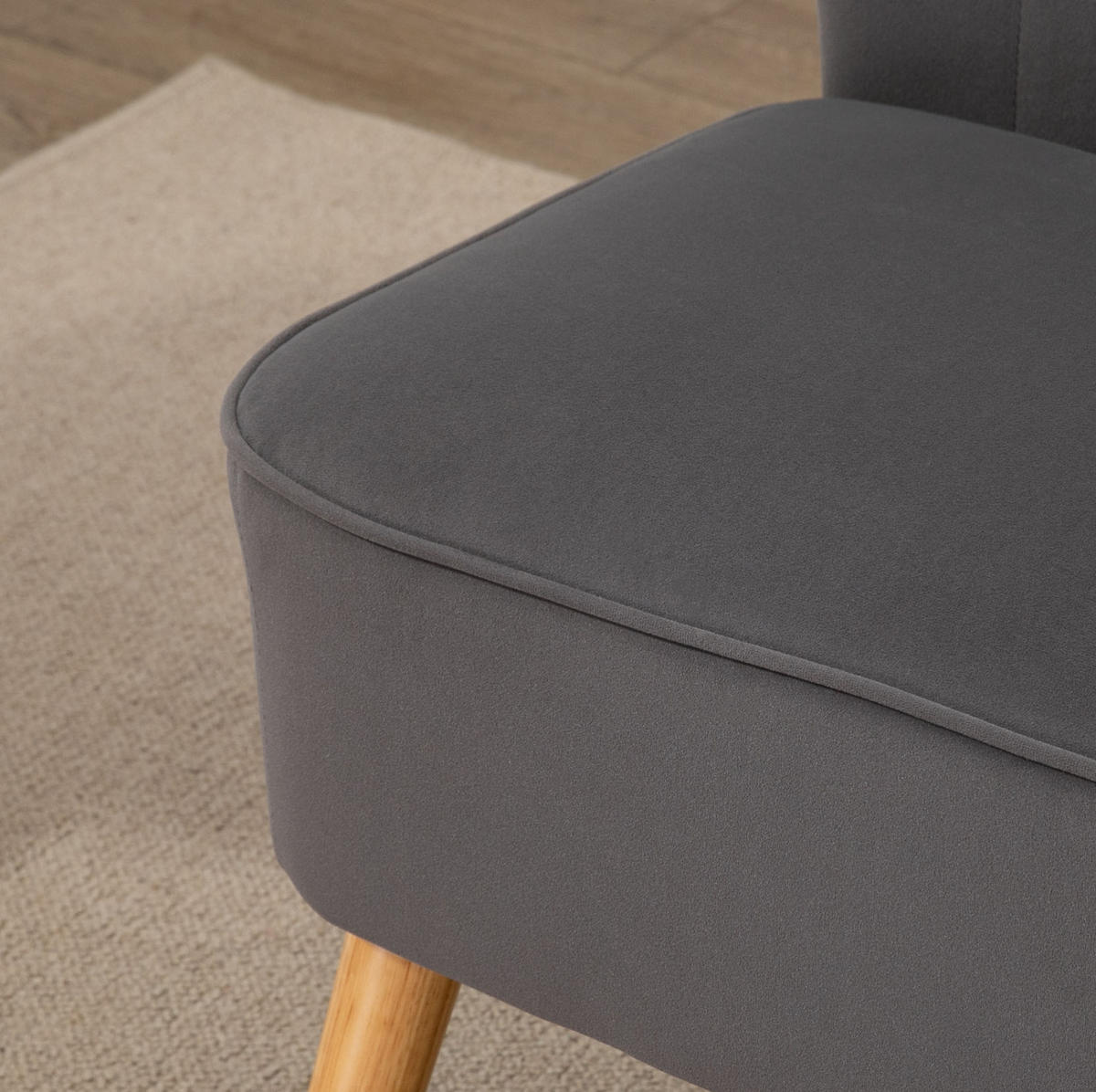 SOFA 2-Sitzer mit Leinenoptik 117 cm Dunkelgrau - Dunkelgrau, Holzwerkstoff (117/77/56.5cm) - Meubliv