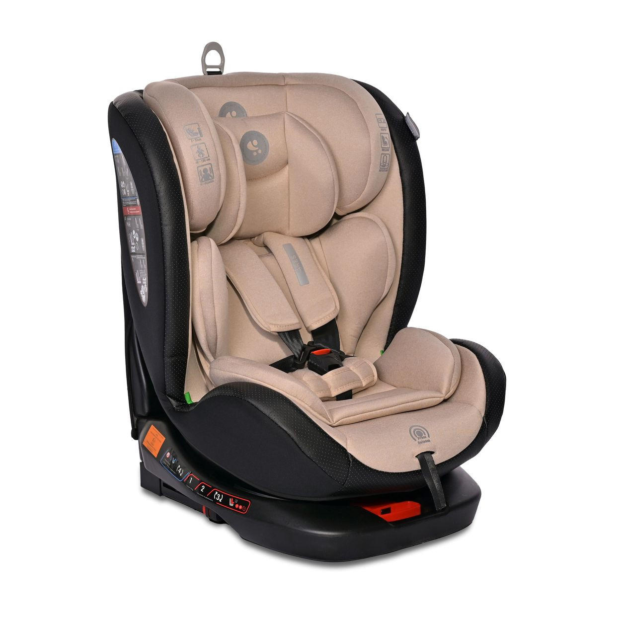 KINDERSITZ Ares i-Size beige (40-150cm) Isofix, verstellbar, Sitz 360° drehbar - Beige, Kunststoff (46/63/53cm) - Lorelli