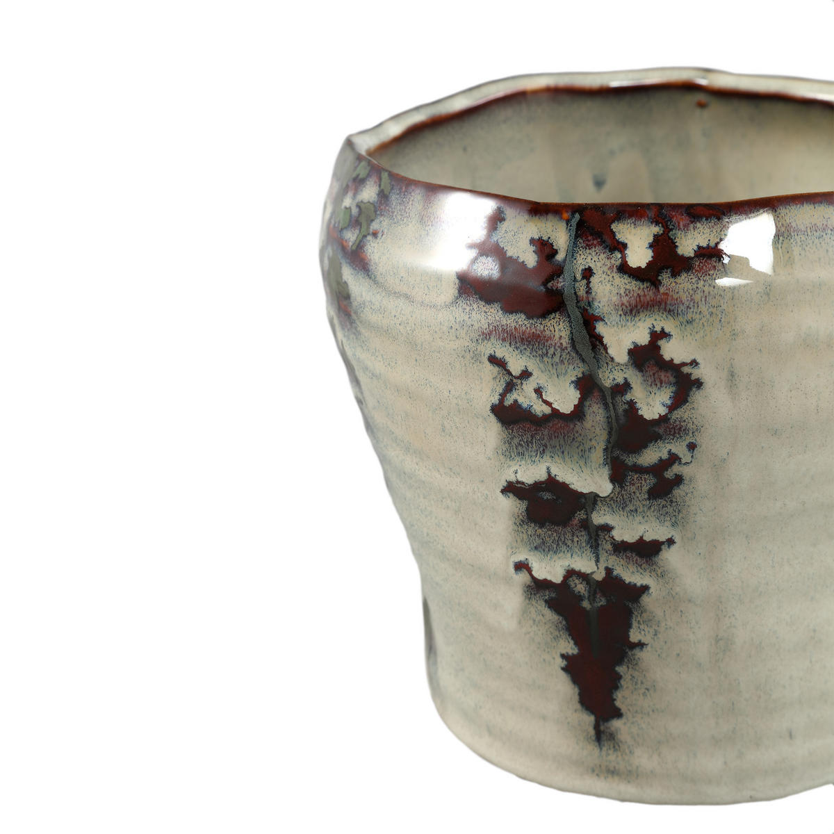 TOPF Arpit Grau 16.5/16.5/14.5cm - Braun/Grau, Keramik (14.5cm) - PTMD Collection