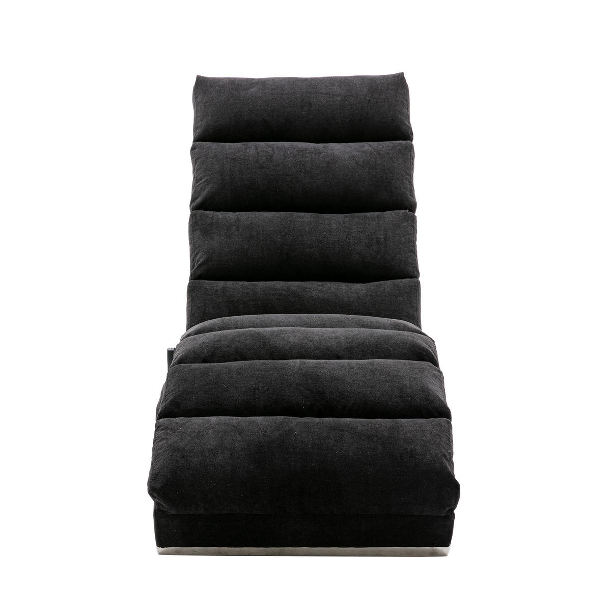 RELAXLIEGE Liegesessel,Relaxsessel,Leinenstoff,Schwarz - Schwarz, Textil (55/84/148cm) - LVHOM