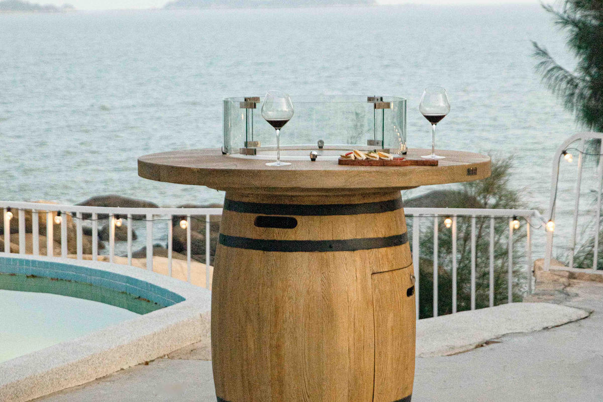 FEUERTISCH LAFITE Bartische aus Beton 122/122/110 cm - Naturfarben, Naturmaterialien (122/110/122cm) - Elementi