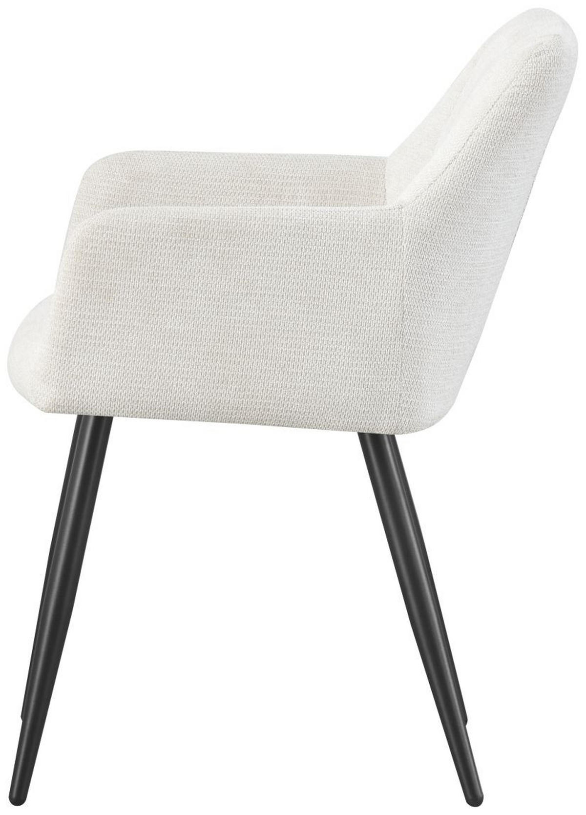 ARMLEHNENSTUHL Bella creme 2er Set - Creme/Schwarz, Textil/Metall (55/82/62cm) - Xonox