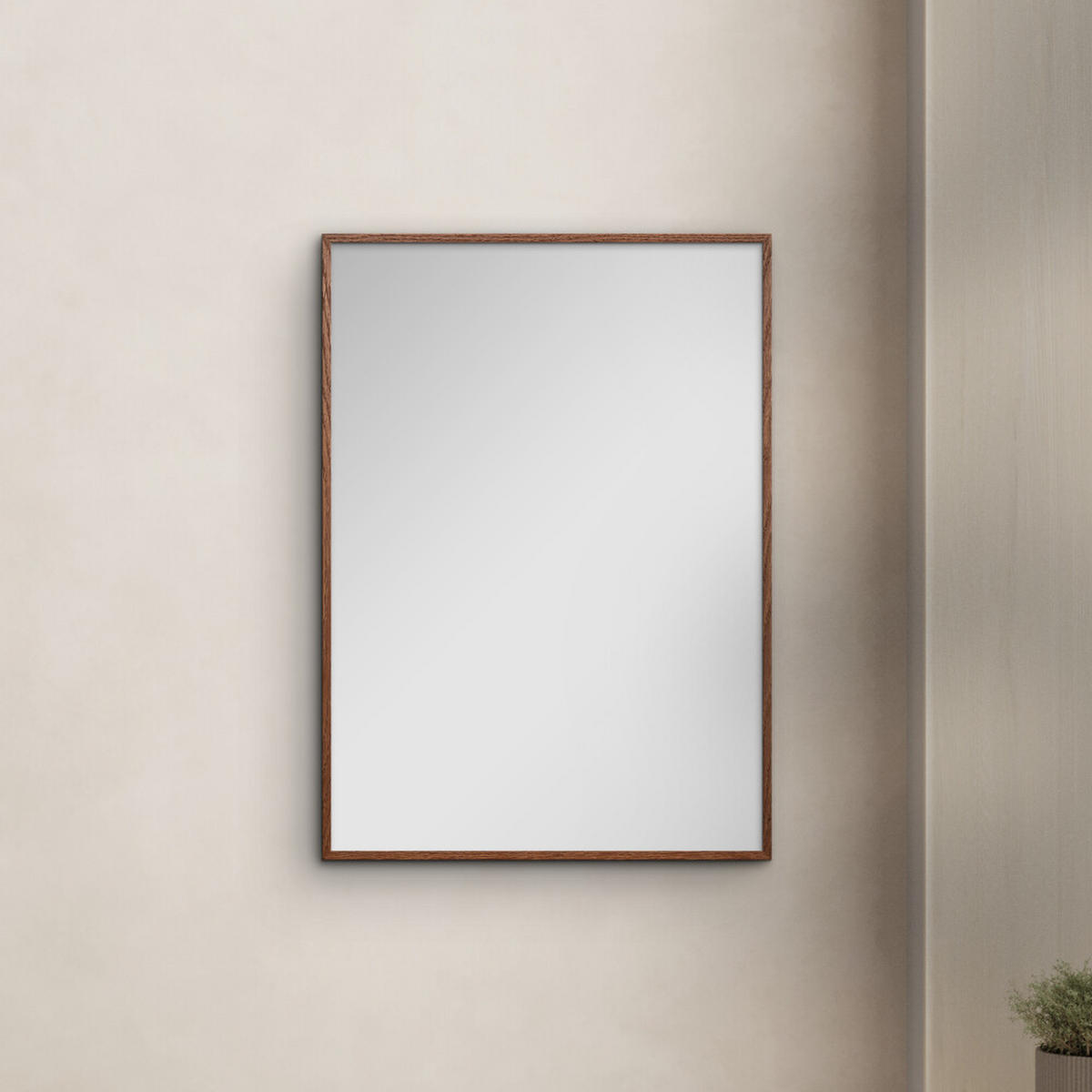 SPIEGEL - Dunkles Eichenholz - Eichefarben, Holz/Papier (50/70/2cm) - Poster&Frame