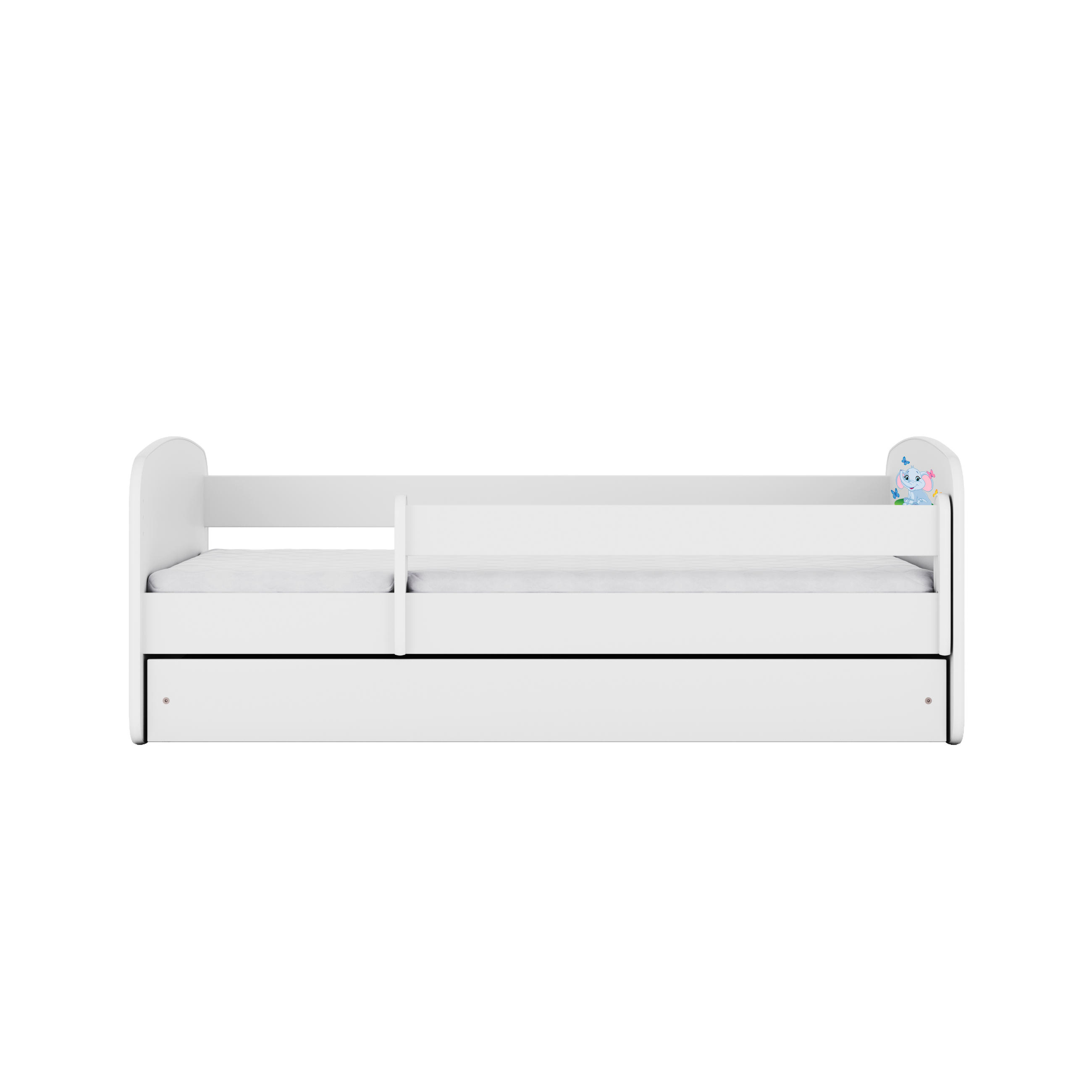 KINDERBETT Elefant mit Schublade 160/80 90/61/164 - Weiß, Holzwerkstoff (80/160cm) - RAUMHIRSCH FURNITURE