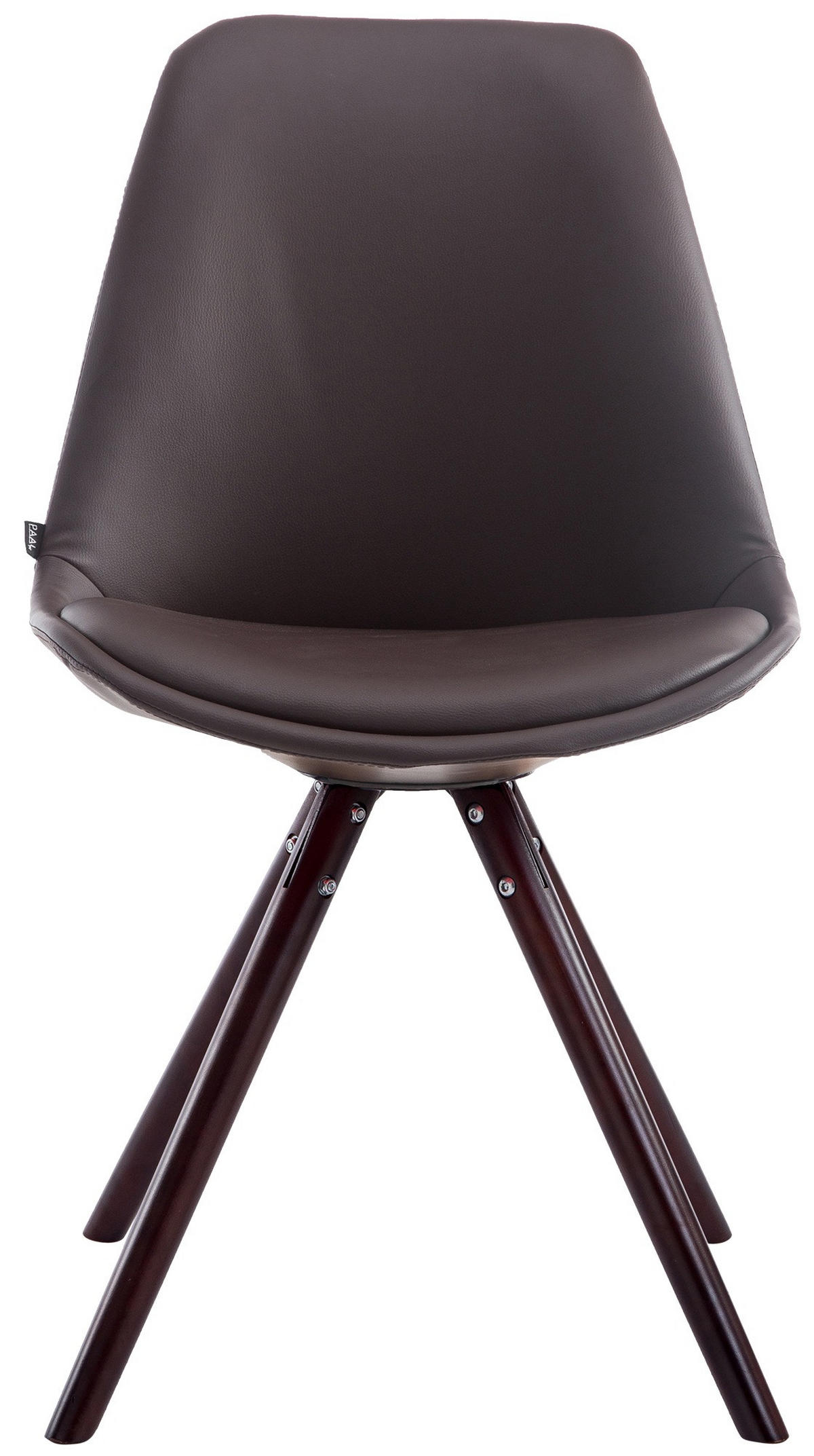 STUHL Lederlook braun - Braun/Cappuccino, Holz/Textil (48/84/56cm) - CLP