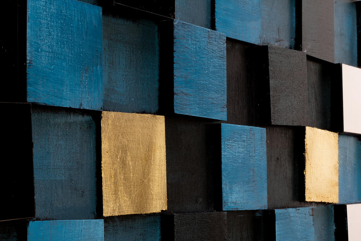 HOLZBILD Blau 100/70 cm - Blau, Holz/Kunststoff (9/70cm) - KUNSTLOFT