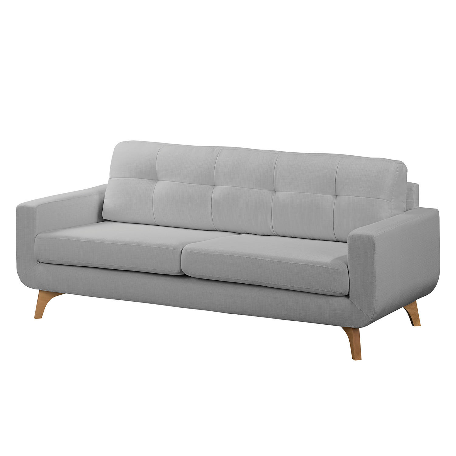 3-SITZER SOFA - Strukturstoff - Grau, Textil (198/88/90cm) - home24