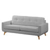 3-SITZER SOFA - Strukturstoff - Grau, Textil (198/88/90cm) - home24