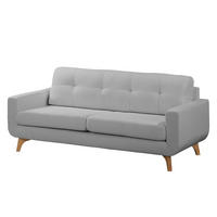 3-SITZER SOFA - Strukturstoff - Grau, Textil (198/88/90cm) - home24