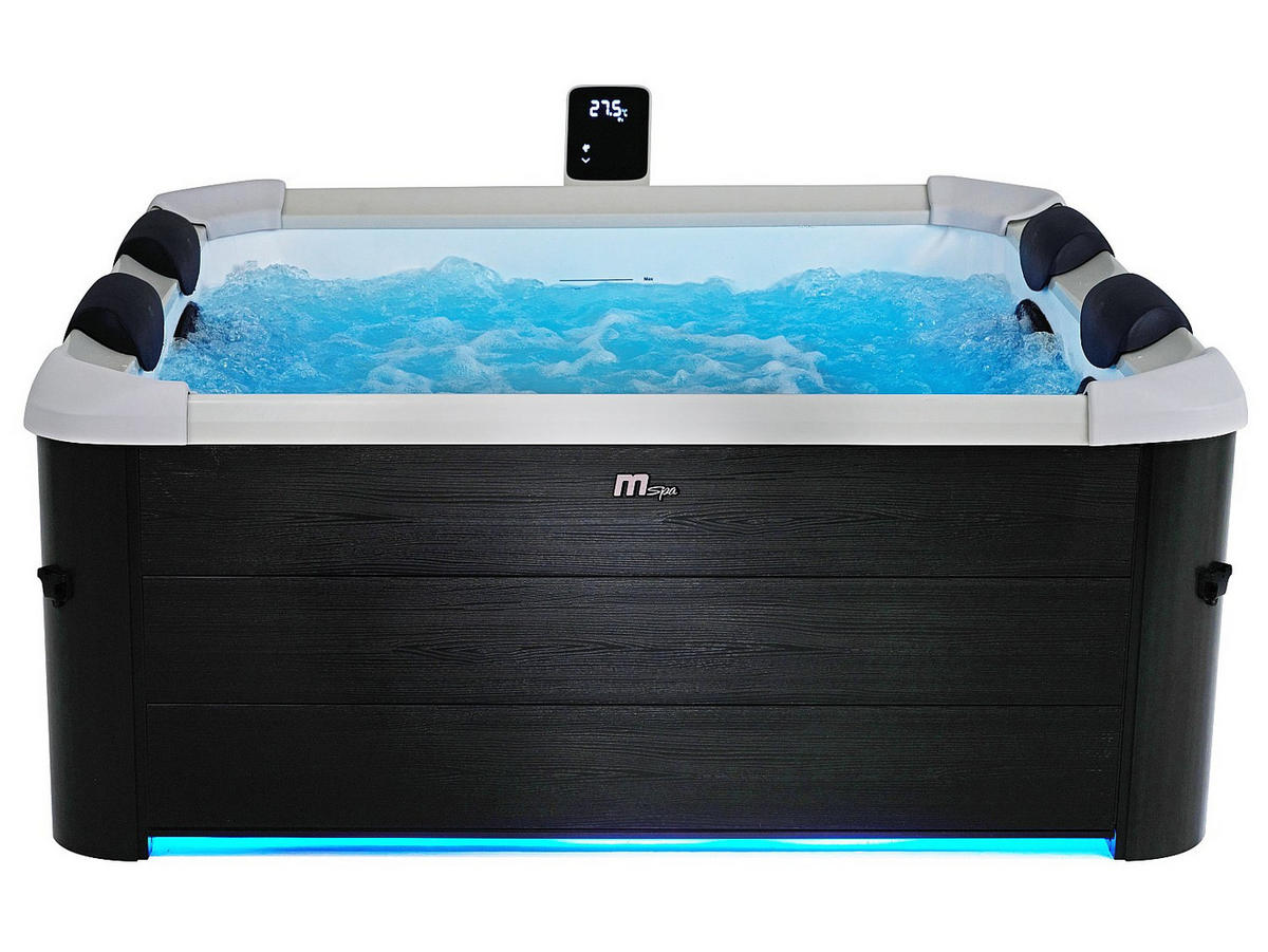HALBFESTER Whirlpool - 6 Personen - Plastik - Grau - - Grau, Kunststoff (160/65/160cm) - Mspa