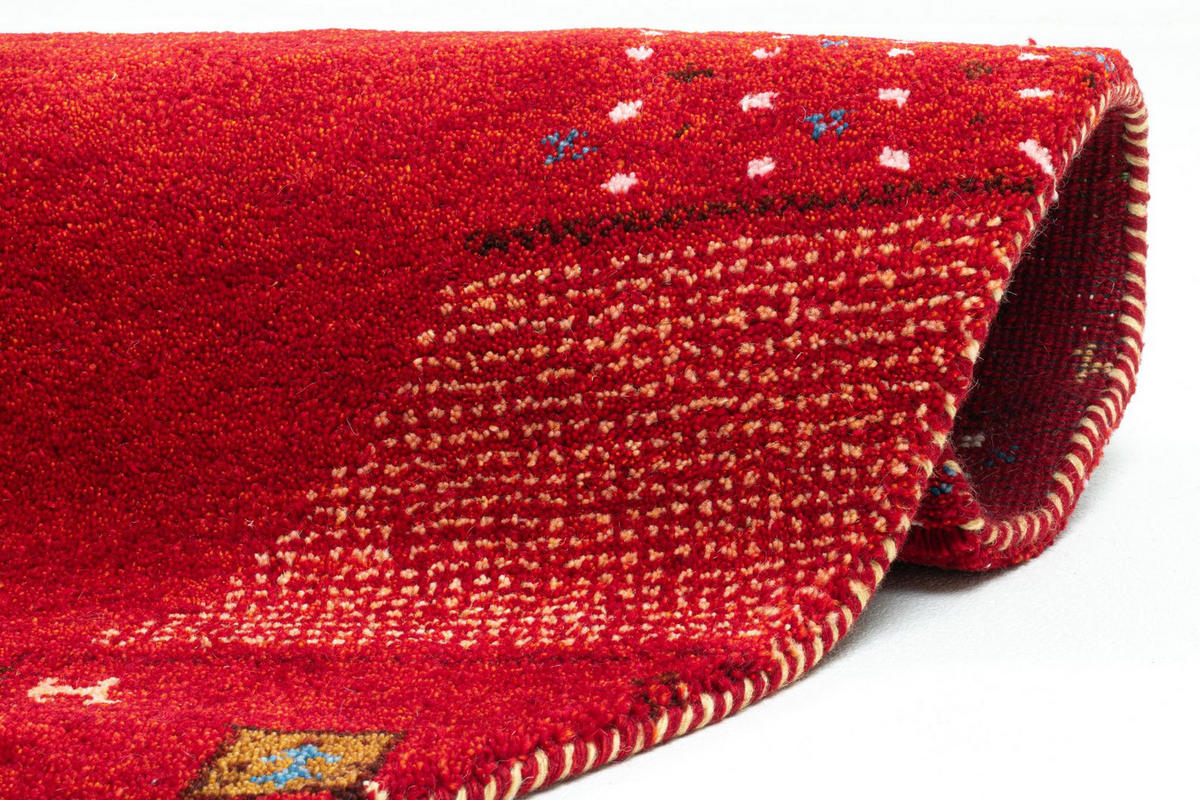 HANDKNÜPFTEPPICH Denver 150x150 cm - Rot, Textil (150/150cm) - THEKO