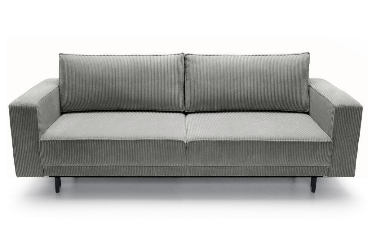 SCHLAFSOFA Rodario Grau Cordbezug - Schwarz/Grau, Textil/Metall (236/95/97cm) - Selsey