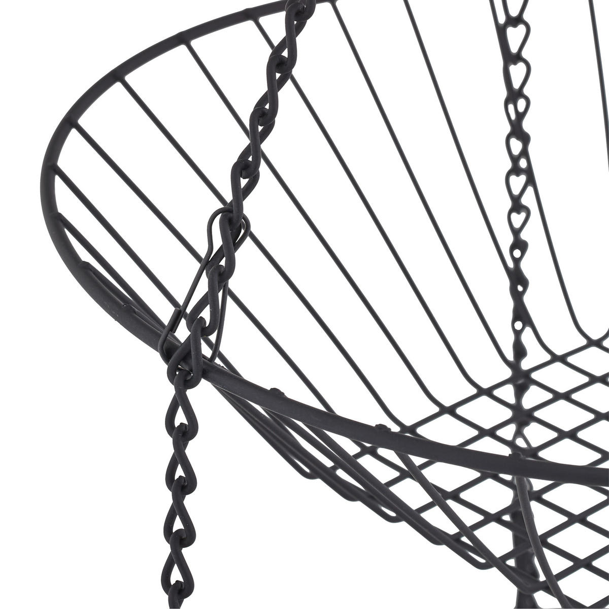 OBSTKORB - Schwarz, Metall (28/73cm) - Relaxdays