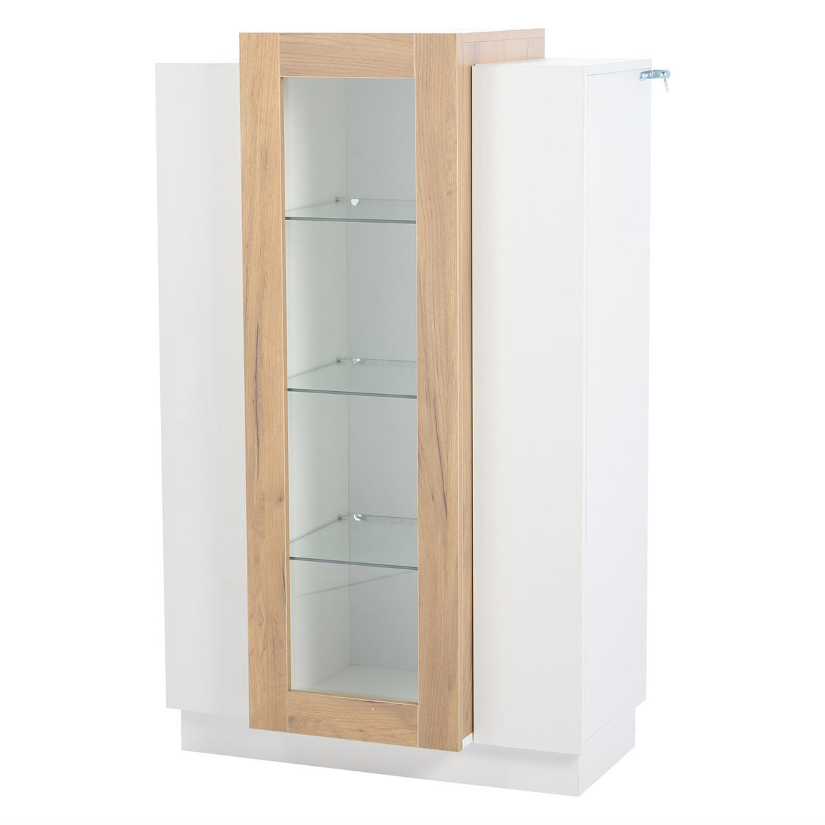 VITRINE Weiß, Natur 74/40/120 cm - Weiß, Holzwerkstoff (74/120/40cm) - PANGIVO